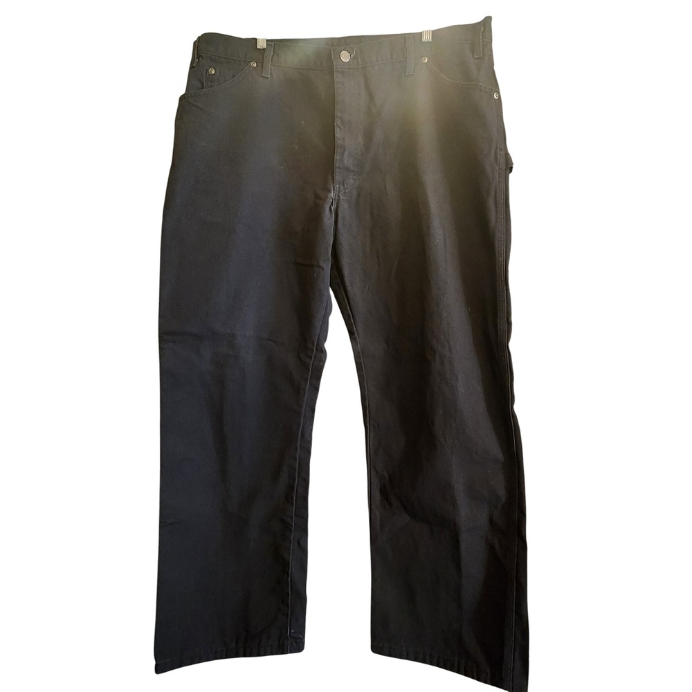 Dickies Distressed Carpenter Pants Mens 40x30 Black Good Workwear Utility Canvas